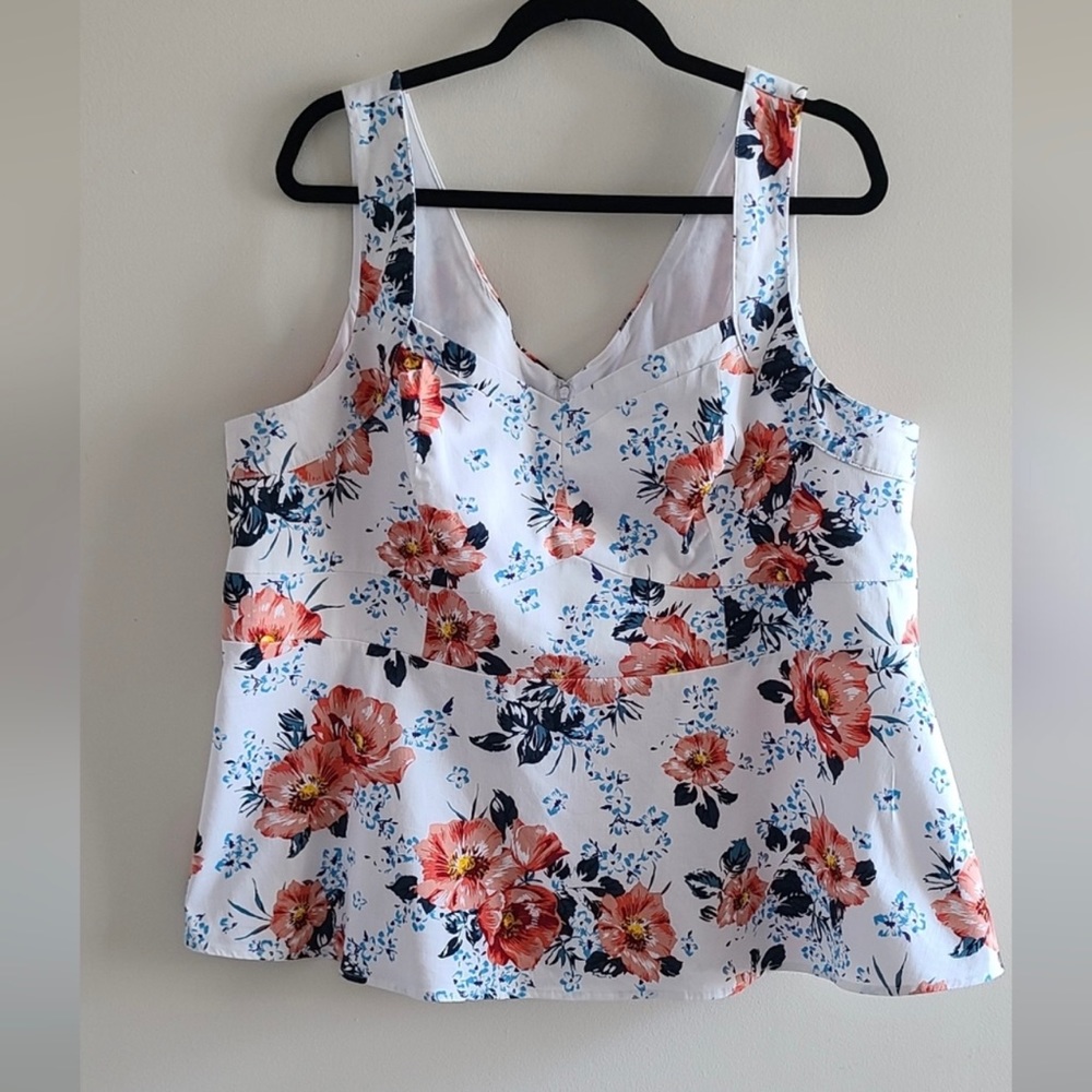 Torrid Floral Sateen Peplum Top - Picture 2 of 9